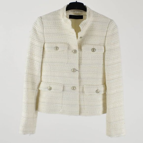 zara tweed jacket with buttons